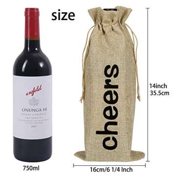Shintop Jute Wine Bags - Set of 12 Eco-Friendly Burlap Wine Gift Bags for Celebrations
