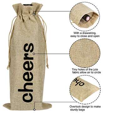 Shintop Jute Wine Bags Set of 12 Eco-Friendly Gift Bags