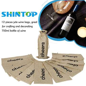 Shintop Jute Wine Bags Set of 12 Eco-Friendly Gift Bags