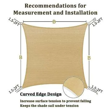Shade&Beyond Sun Shade Sail 10'x10' Durable Canopy
