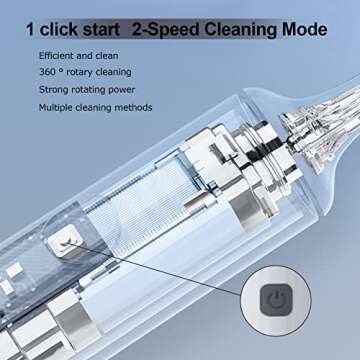 winforhour Electric Cleaning Brush with Electric Bottle Cleaner Set and Straw Brush,Suitable for Kitchen Brush and Baby Bottle Brush.Waterproof IPX65(White)