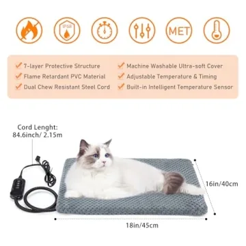 Adjustable Waterproof Pet Heating Pad with Timer - INVENHO