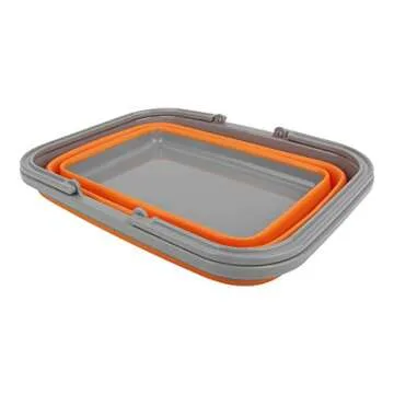 2 Pack Collapsible Sink with 2.25 Gal / 8.5L Each Wash Basin for Washing Dishes, Camping, Hiking and...