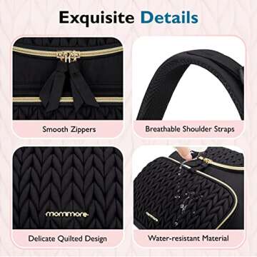 mommore Diaper Bag Small Diaper Backpack Stylish Baby Backpacks Travel Mini Maternity Bags with Insulated Pockets, Changing Pad, Stroller Straps