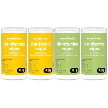 Amazon Basics Disinfecting Wipes, Lemon & Fresh Scent - 340 Count, Eco-Friendly and Effective Cleani...