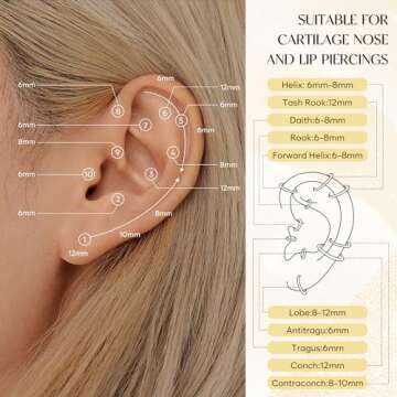 Poxtex Gold Hoop Earrings Set for Women Men Hypoallergenic 14K Gold Plated Stack Cartilage Small Huggie Earrings Sets for Multiple Piercing Lightweight Mini Thin Cute Dainty Trendy Clip On Jewelry Gifts