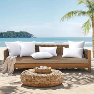 MIULEE Water-Resistant Outdoor Pillow Insert 12x20