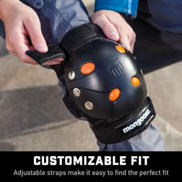 Mongoose Kids BMX Bike Gel Knee and Elbow Pad Set, Multi-Sport Protective Gear for Boys and Girls Ag...