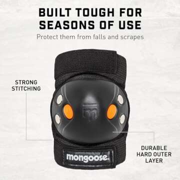 Mongoose Kids BMX Gel Knee and Elbow Pad Set - Ultimate Protection