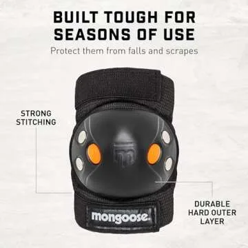 Mongoose Kids BMX Gel Knee and Elbow Pad Set - Ultimate Protection