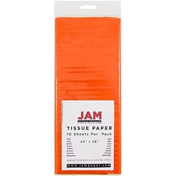JAM PAPER Orange Tissue Paper - 10 Sheets for Gifts