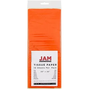 JAM PAPER Orange Tissue Paper - 10 Sheets for Gifts