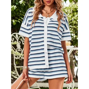 Chic Saodimallsu Striped Pajama Sets for Women