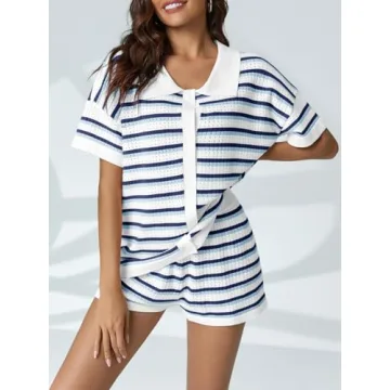 Chic Saodimallsu Striped Pajama Sets for Women