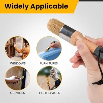 Mister Rui Chalk Wax Paint Brush Set - 3 Natural Bristle Brushes