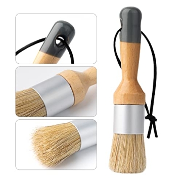 Mister Rui Chalk Wax Paint Brush Set - 3 Natural Bristle Brushes