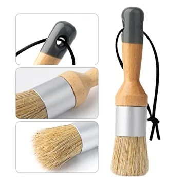 Mister Rui Chalk Wax Paint Brush Set - 3 Natural Bristle Brushes