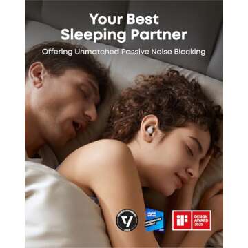 Soundcore Sleep A20 Earbuds by Anker, Noise Blocking, Comfy for Side Sleepers, AI Brainwave Audio, 8...