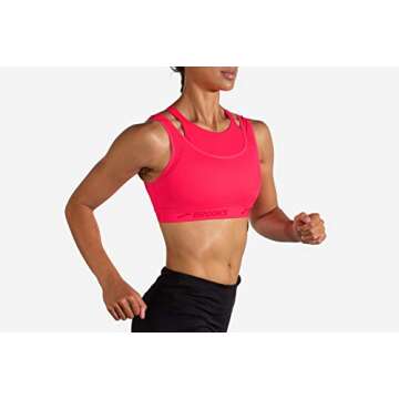 Brooks Drive Mesh Run Bra - Fluoro Pink - Small