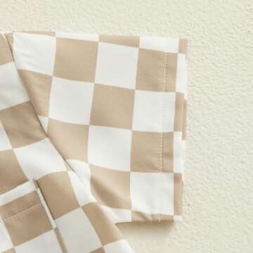 Toddler Boys Checkered Summer Outfit Shirt and Shorts Set