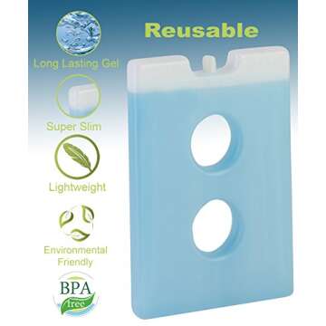 reusable Ice Pack for Lunch Box - cooler Freezer Packs | large Slim fit & Long-Lasting for your Lunch bag or Cooler-(Set of 4)