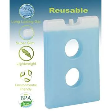 reusable Ice Pack for Lunch Box - cooler Freezer Packs | large Slim fit & Long-Lasting for your Lunch bag or Cooler-(Set of 4)