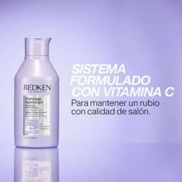 Redken Blondage High Bright Shampoo | Brightens and Lightens Color-Treated and Natural Blonde Hair Instantly | Infused with Vitamin C | 10.1 Fl Oz