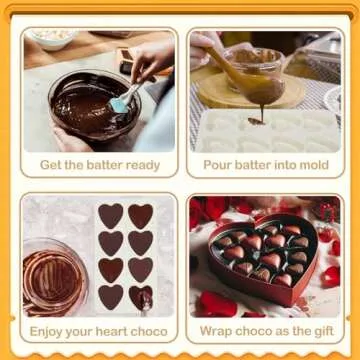 3 PCS Heart Shaped Silicone Molds 8 Cavities Heart Silicone Mold Baking Heart Mini Muffin Pan Heart Shaped Mold Valentine Heart Silicone Mold for Making Chocolate, Candy, Soap and Jelly (Cream)