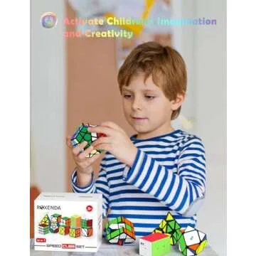 ROXENDA Speed Cube Set for All Ages - Fun Puzzles Collection