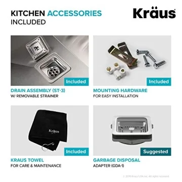 KRAUS Pax 24-Inch Stainless Steel Kitchen Sink for Modern Design