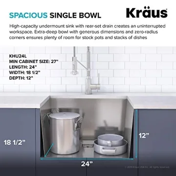 KRAUS Pax 24-Inch Stainless Steel Kitchen Sink for Modern Design