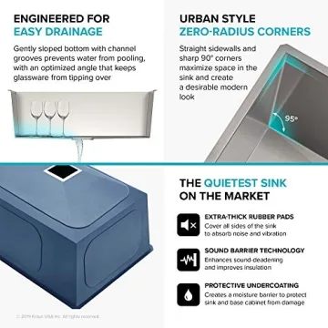 KRAUS Pax 24-Inch Stainless Steel Kitchen Sink for Modern Design