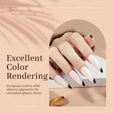 modelones Poly Nail Gel, 6 Colors Nude Skin Tones Pink Neutral Brown Collection Poly Extension Gel Set Builder French Manicure DIY Design Nail Art Home Salon Beauty Gift