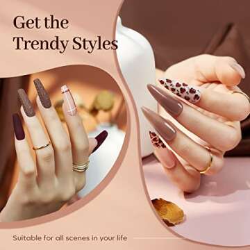 modelones Poly Nail Gel, 6 Colors Nude Skin Tones Pink Neutral Brown Collection Poly Extension Gel Set Builder French Manicure DIY Design Nail Art Home Salon Beauty Gift