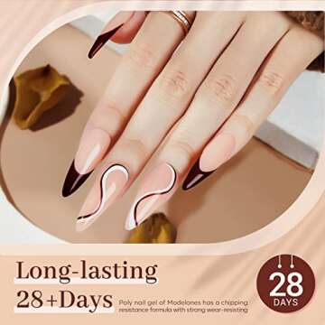 modelones Poly Nail Gel, 6 Colors Nude Skin Tones Pink Neutral Brown Collection Poly Extension Gel Set Builder French Manicure DIY Design Nail Art Home Salon Beauty Gift