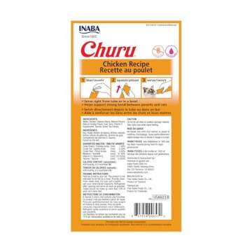 INABA Churu Cat Treats, Grain-Free, Lickable, Squeezable Creamy Purée Cat Treat/Topper with Vitamin...