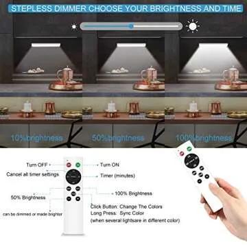 nbock Wireless Under Cabinet Lighting Remote Control LED Closet Light Under Counter Lighting Rechargeable Battery Operated Lights Stick on Lights for Hallway Stairs Pantry Kitchen Warm White 3 Packs
