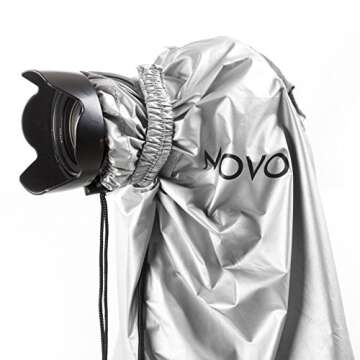 Movo CRC03 Extra-Long Camera Rain Coat Rain Cover for DSLR Cameras, Lens, and Tripod (Metallic Gray)