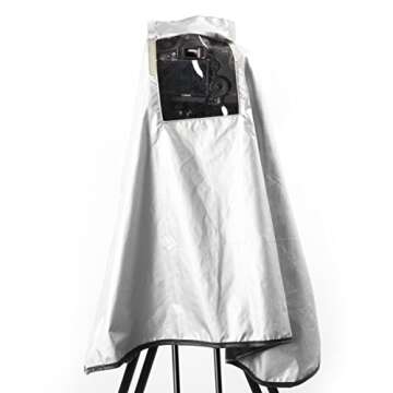 Movo CRC03 Extra-Long Camera Rain Coat Rain Cover for DSLR Cameras, Lens, and Tripod (Metallic Gray)