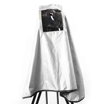 Movo CRC03 Extra-Long Camera Rain Coat Rain Cover for DSLR Cameras, Lens, and Tripod (Metallic Gray)