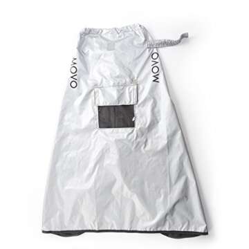 Movo CRC03 Extra-Long Camera Rain Coat Rain Cover for DSLR Cameras, Lens, and Tripod (Metallic Gray)
