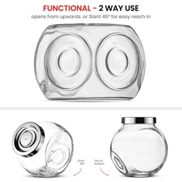 Bormioli Rocco Glass Candy Jars 2 Pack Airtight Storage