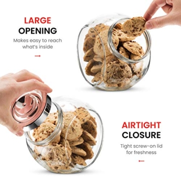 Bormioli Rocco Glass Candy Jars 2 Pack Airtight Storage