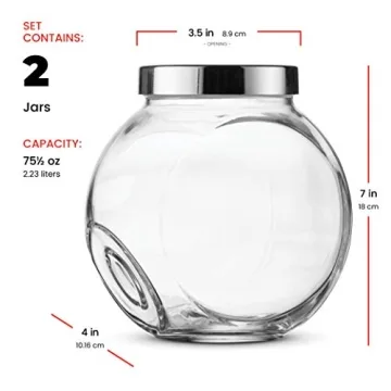 Bormioli Rocco Glass Candy Jars 2 Pack Airtight Storage