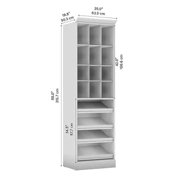 Bestar 25-inch White Closet Organizer for Easy Storage