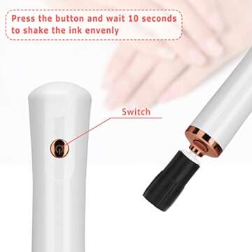 Glue Shaker for Eyelash Extensions, Electric Nail Lacquer Shaker with Base, Nail Polish Glue Shaker, White