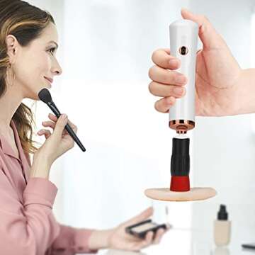 Glue Shaker for Eyelash Extensions, Electric Nail Lacquer Shaker with Base, Nail Polish Glue Shaker, White