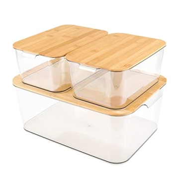 Elegant ANMINY Clear Plastic Storage Bins Set