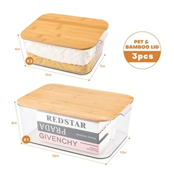 Elegant ANMINY Clear Plastic Storage Bins Set