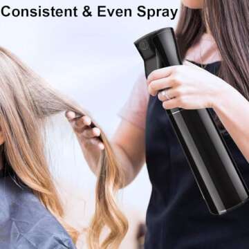 YUNFOOK Continuous Spray Bottle for Hair - 10.1 Oz/300ml Empty Ultra Fine Water Mist Sprayer for Hairstyling, Salons, Cleaning,Misting & Skin Care (Purple)